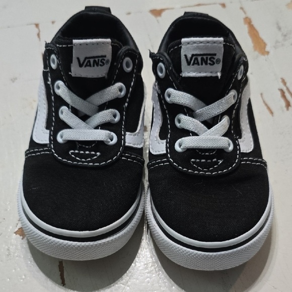 Vans Kids Classic Black and White Sneakers - Picture 1 of 4